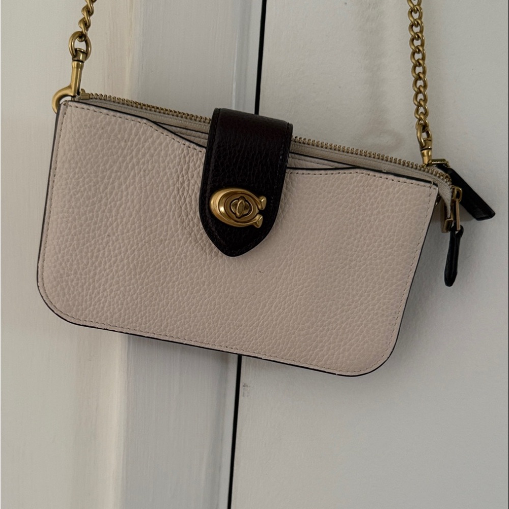 Coach Cream and Brown Crossbody Bag